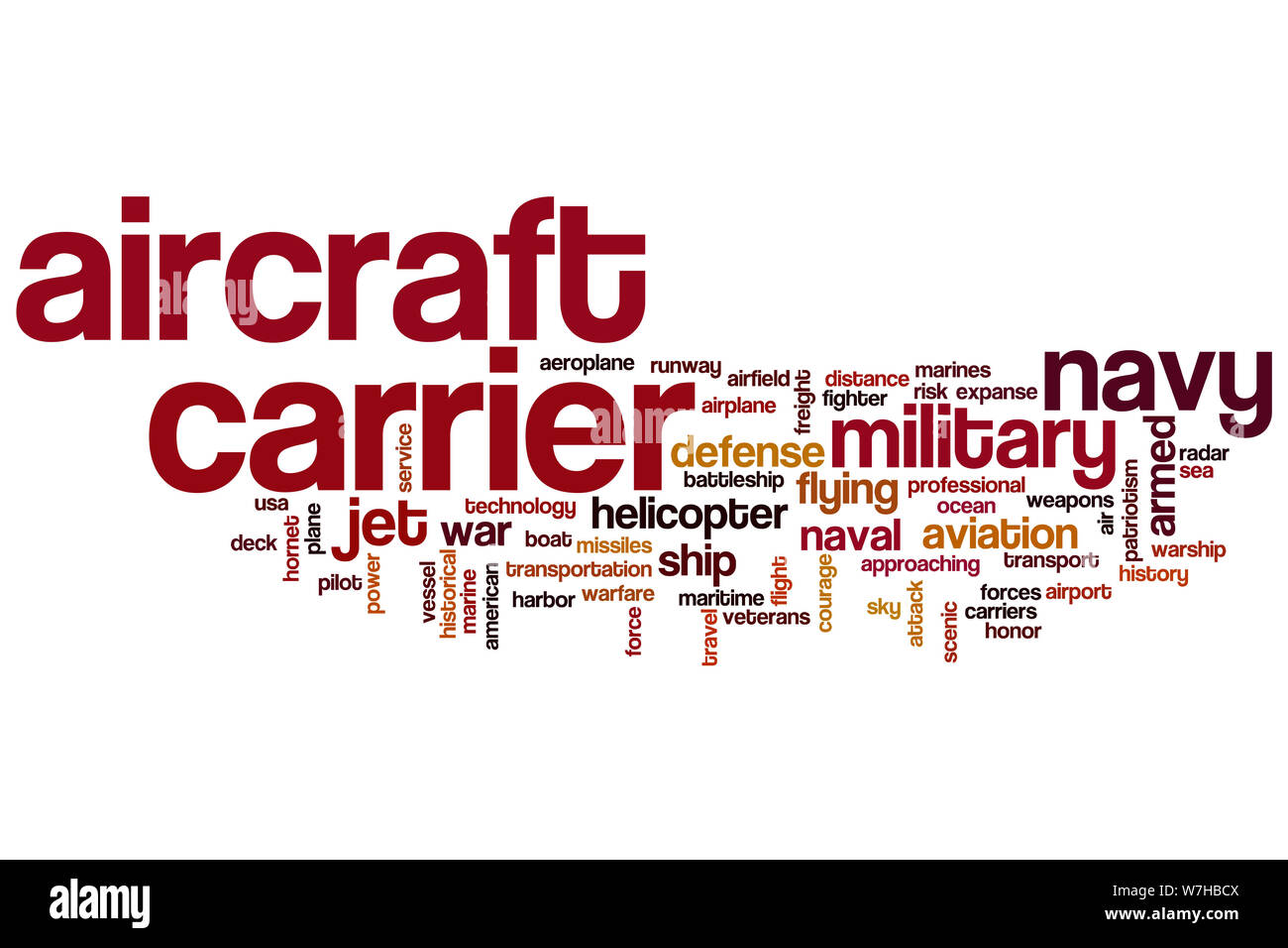 Aircraft carrier word cloud concept Stock Photo