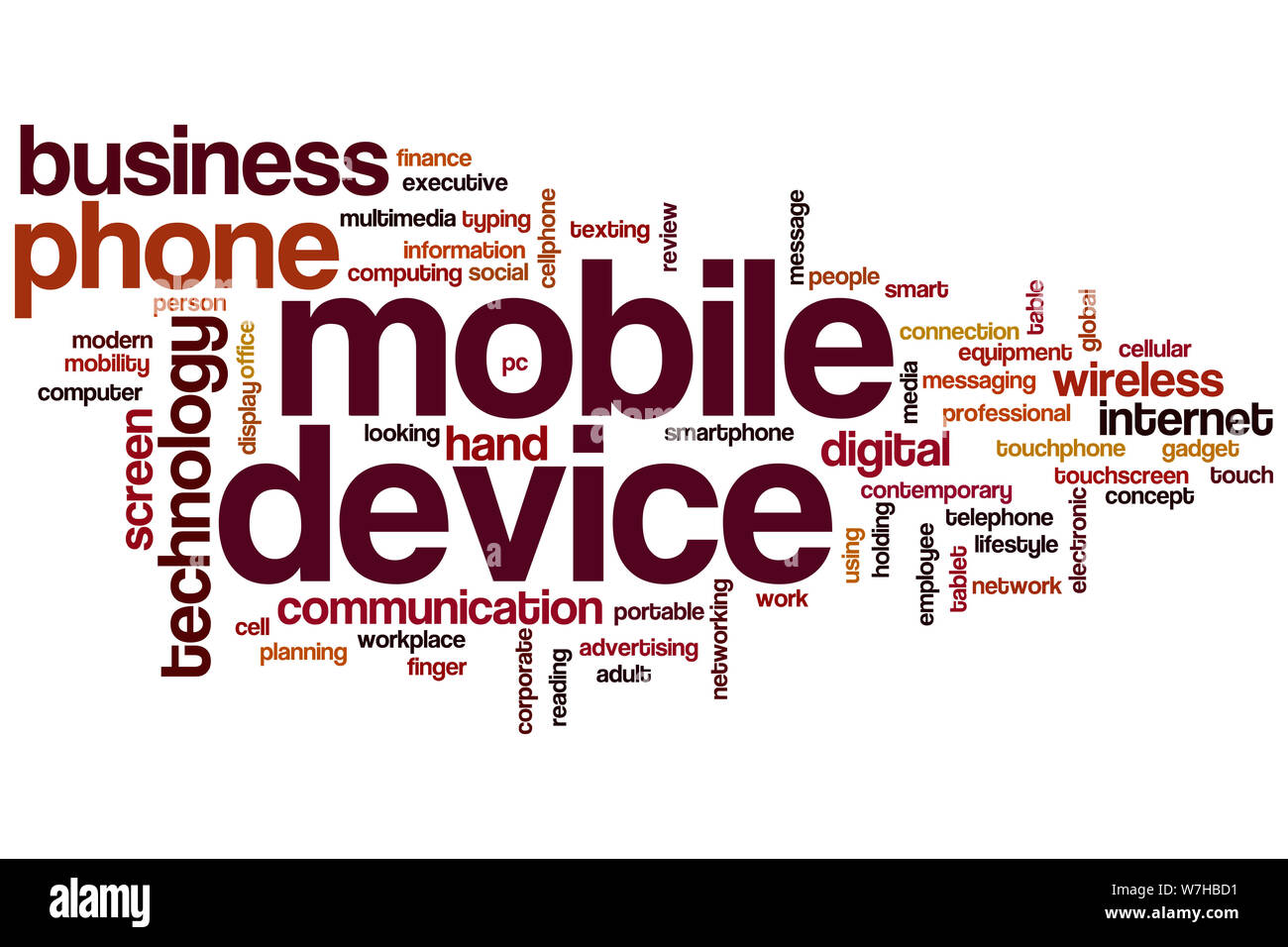 Mobile device word cloud concept Stock Photo Alamy