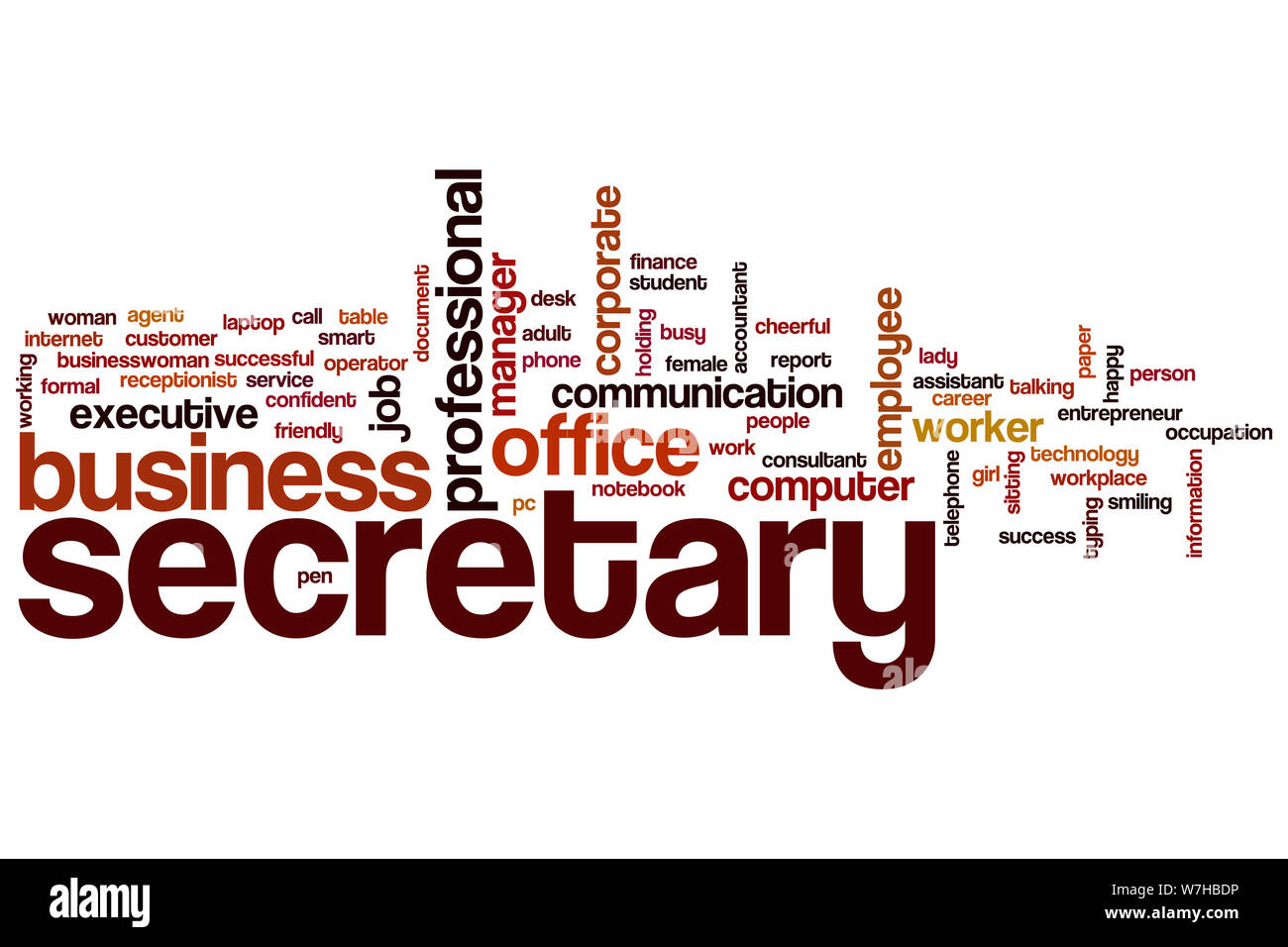 Secretary word cloud concept Stock Photo Alamy