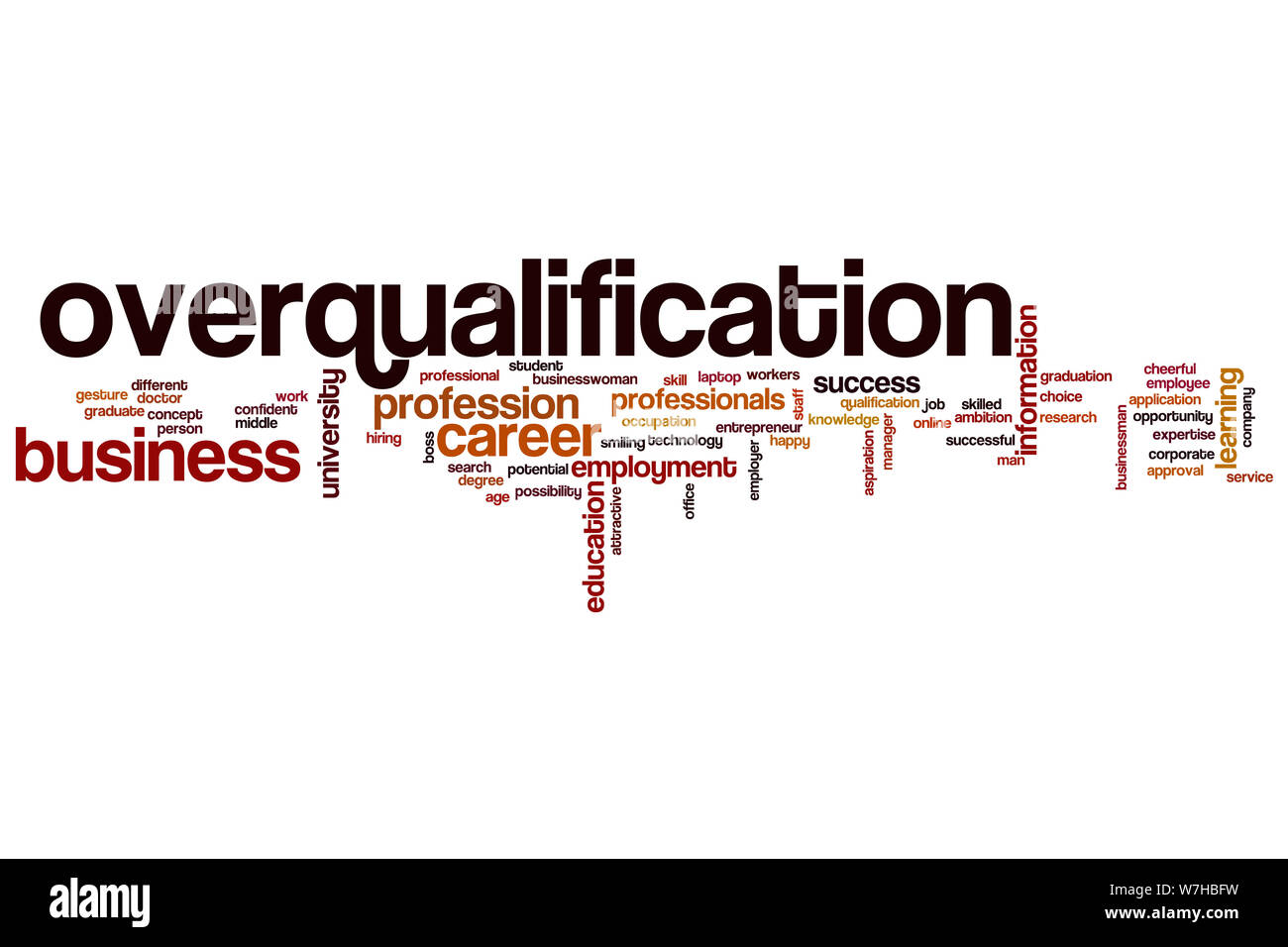 Overqualification word cloud concept Stock Photo