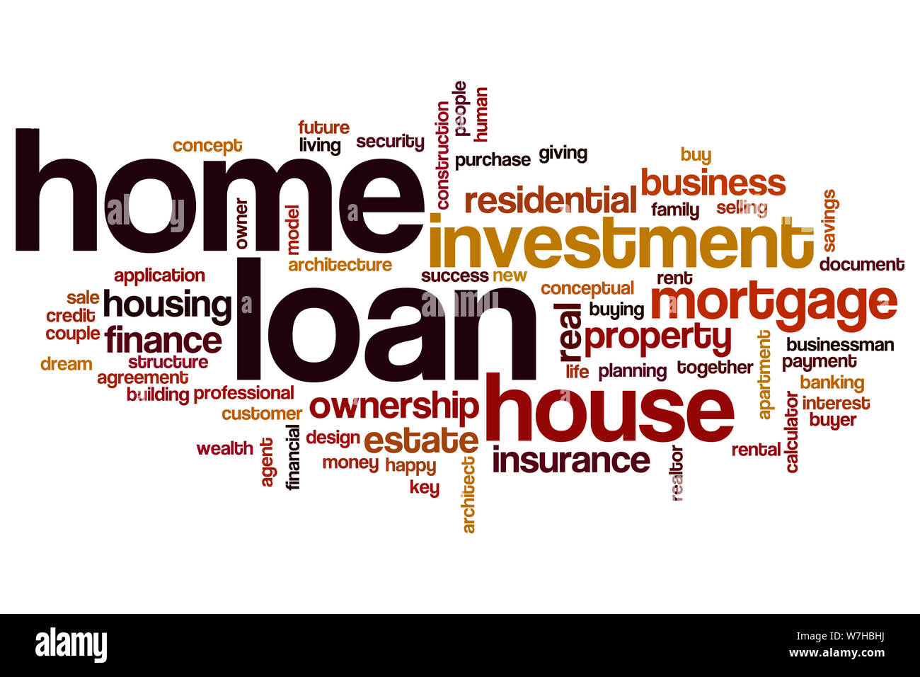 Home loan word cloud concept Stock Photo Alamy