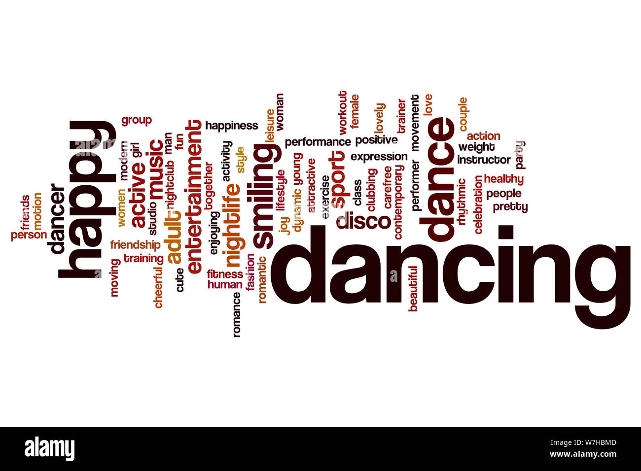 Dancing word cloud concept Stock Photo Alamy