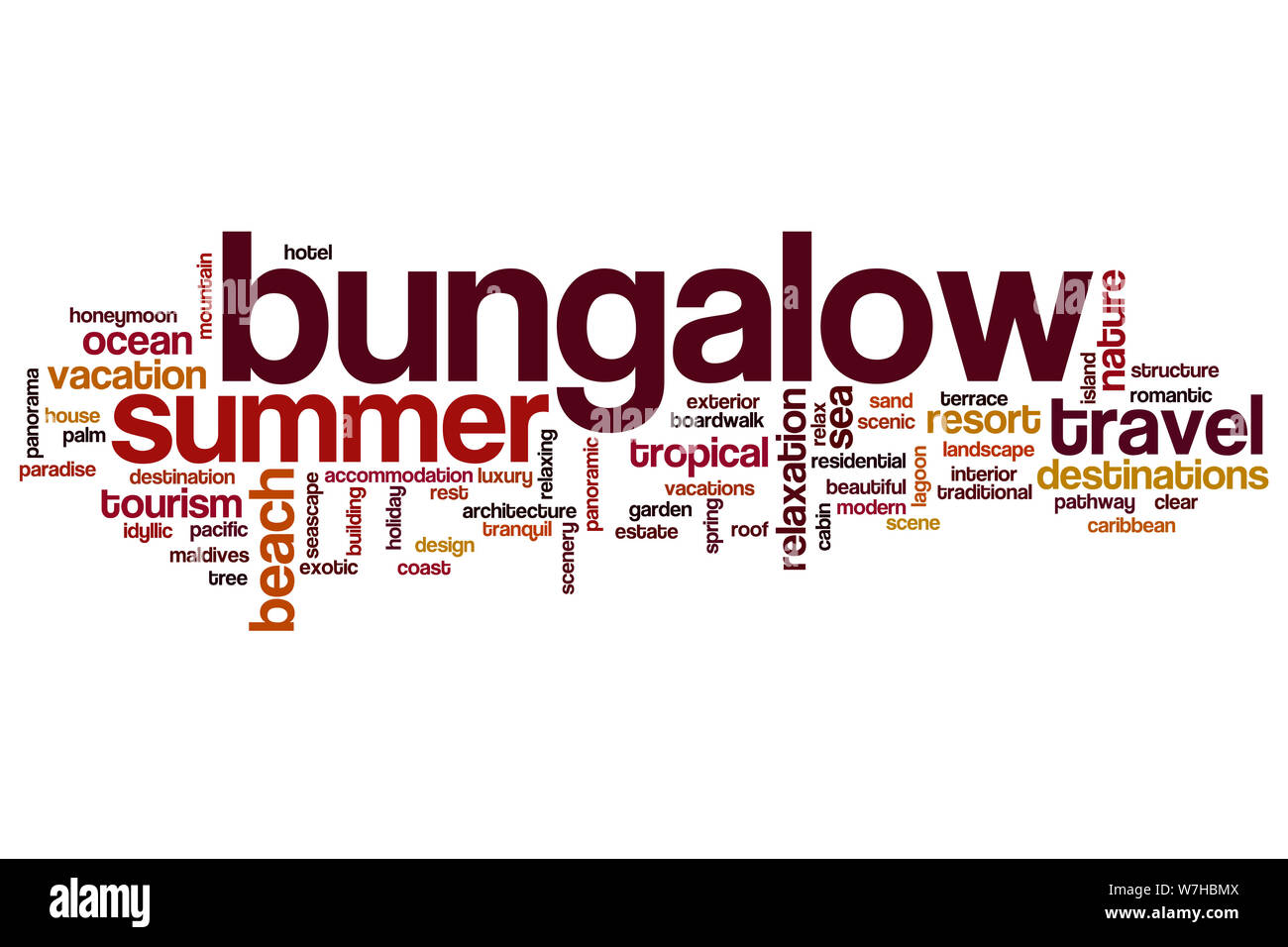 Bungalow word cloud concept Stock Photo - Alamy