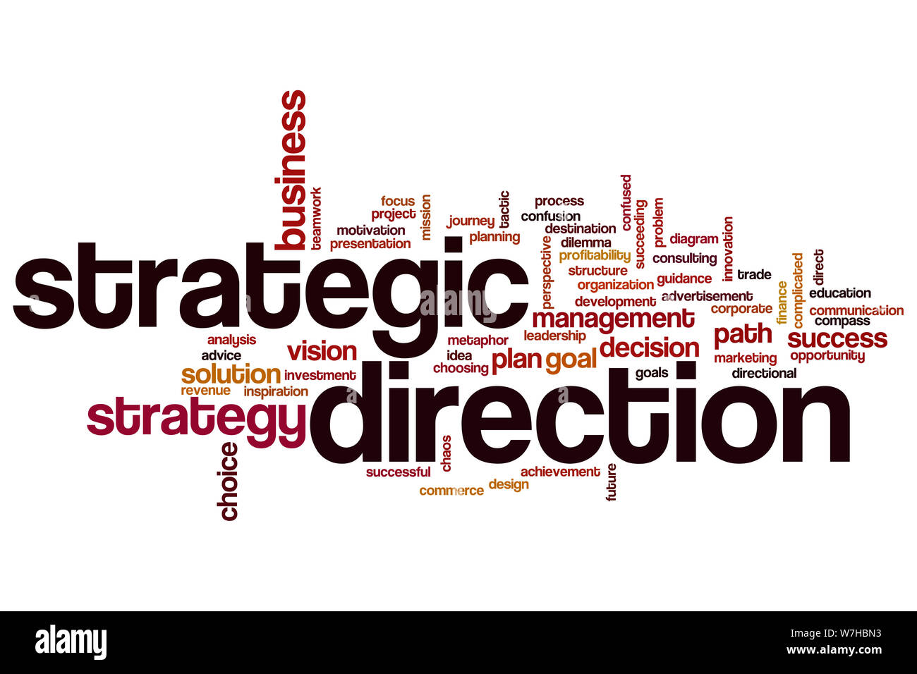 Strategic direction word cloud concept Stock Photo