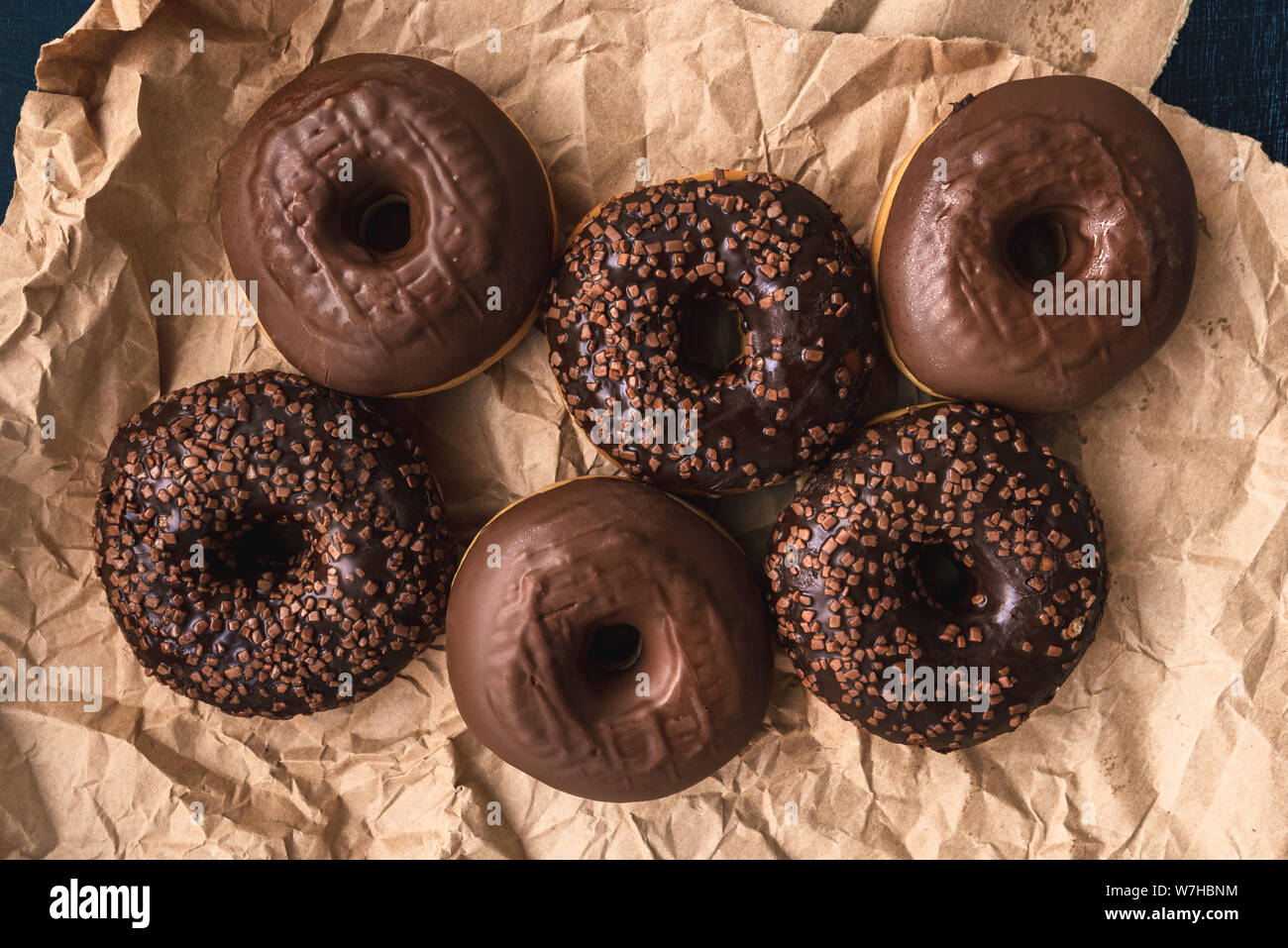 Overhead view tasty doughnuts hi-res stock photography and images - Alamy