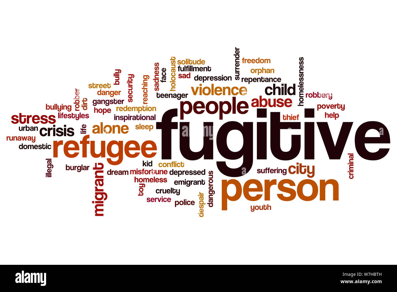 Fugitive word cloud concept Stock Photo