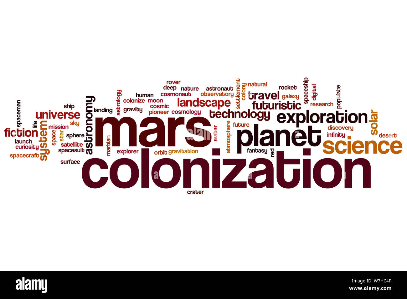 Mars colonization word cloud concept Stock Photo Alamy