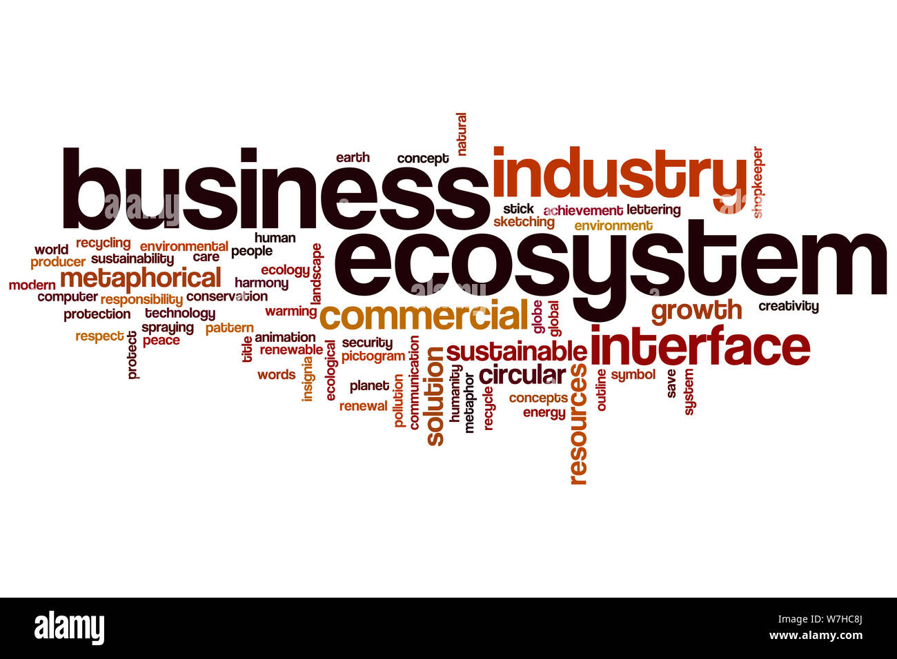 Business ecosystem word cloud concept Stock Photo