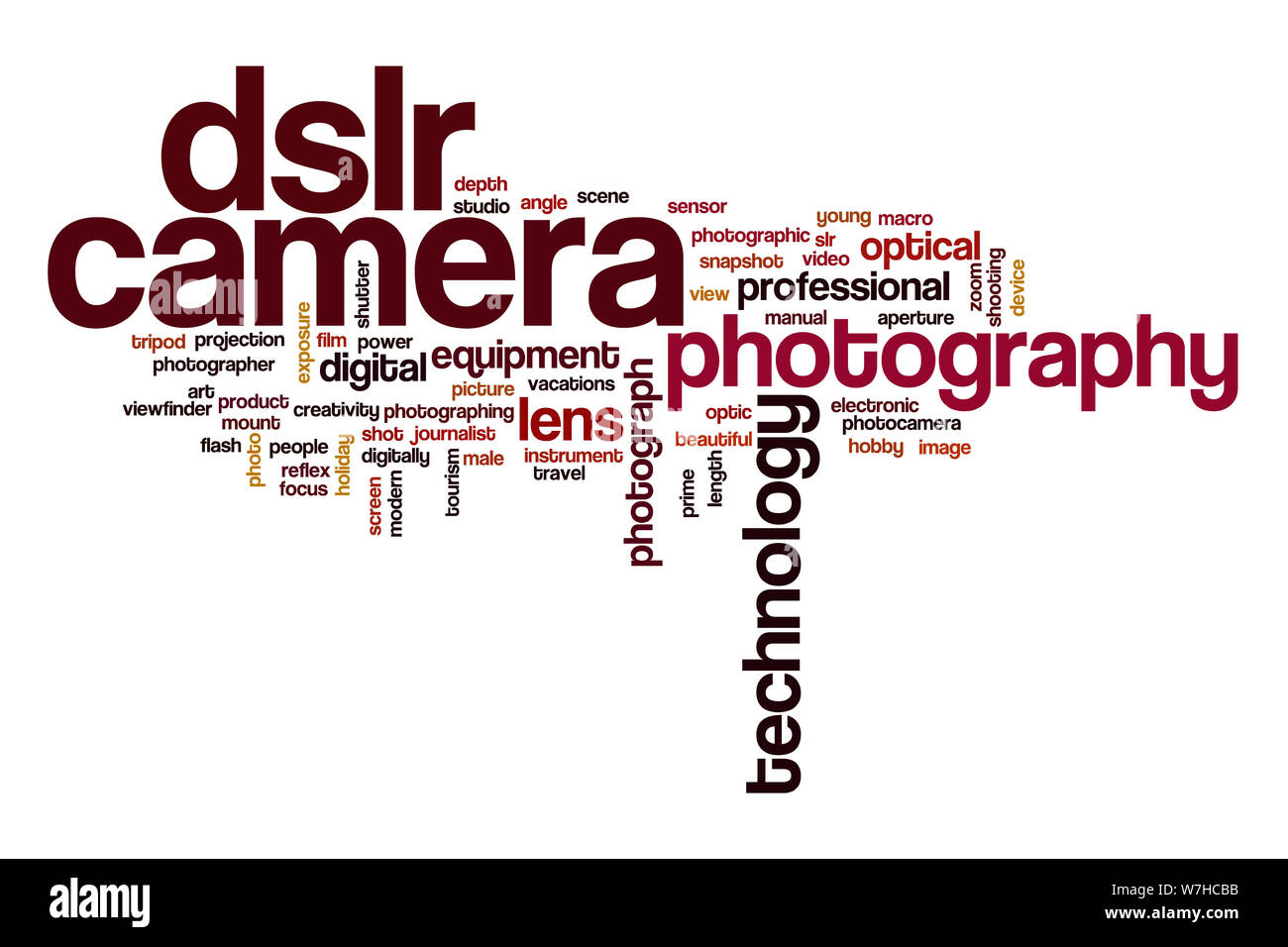 DSLR camera word cloud concept Stock Photo Alamy