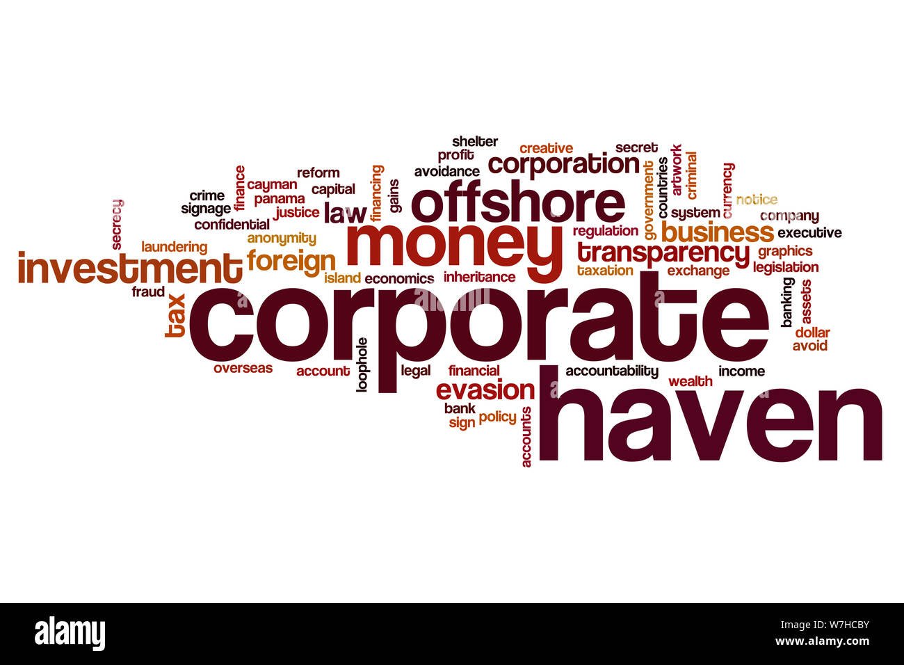 Corporate haven word cloud concept Stock Photo