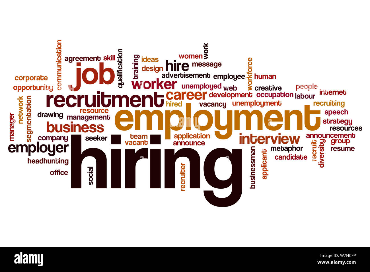 Hiring word cloud concept Stock Photo Alamy