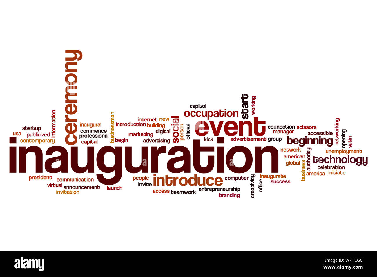 Inauguration word cloud concept Stock Photo