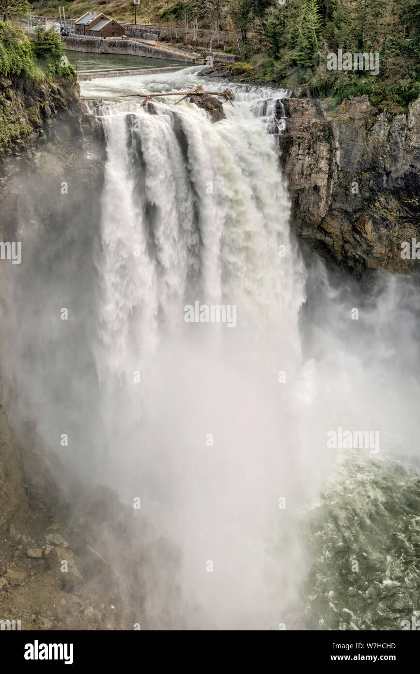 Snoqualmie Falls in early spring, North Cascades, near town of Snoqualmie, Washington, USA Stock Photo