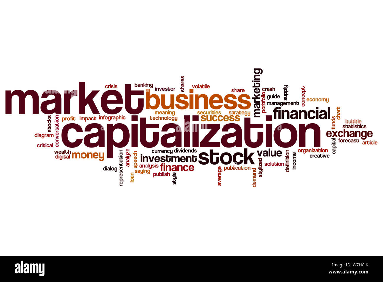 Market capitalization word cloud concept Stock Photo