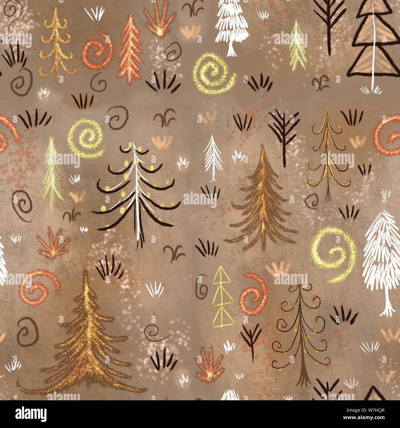 Seamless Repeating Pattern Christmas Trees High Resolution Stock ...
