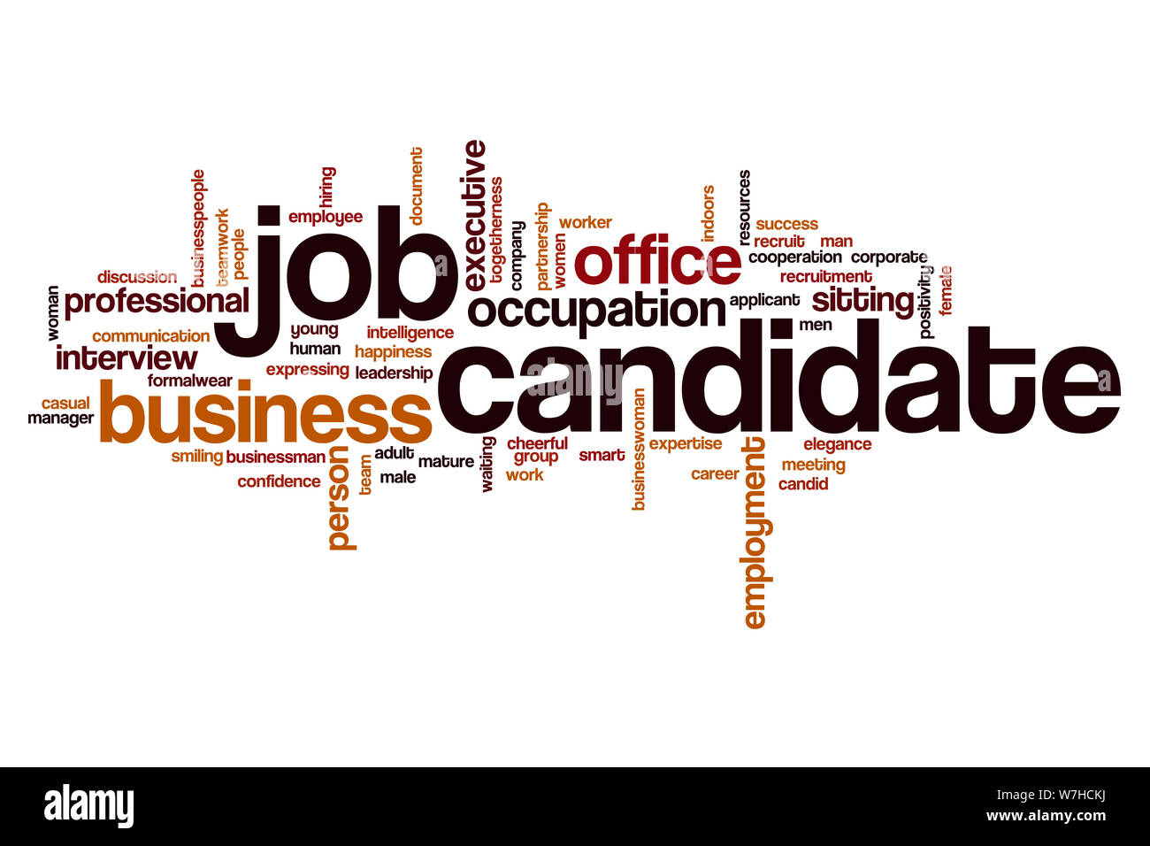 Job candidate word cloud concept Stock Photo