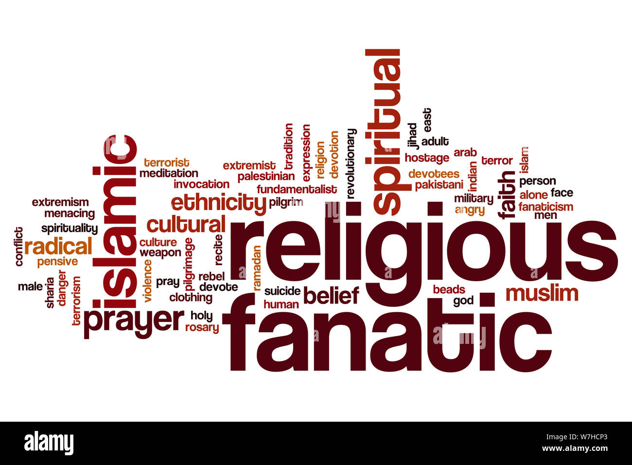 Religious fanatic word cloud concept Stock Photo