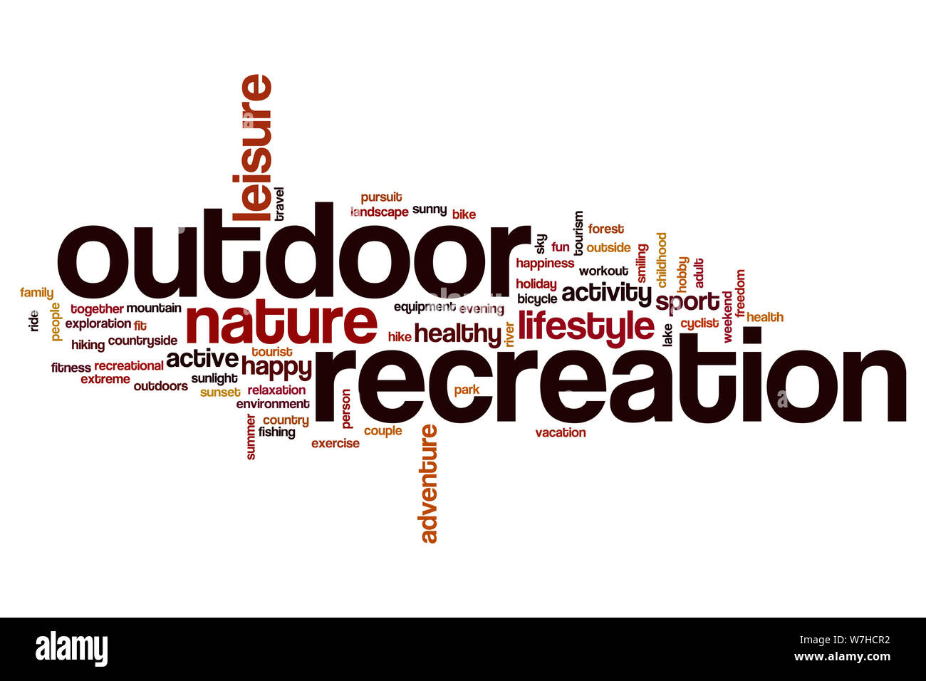 Outdoor recreation word cloud concept Stock Photo Alamy