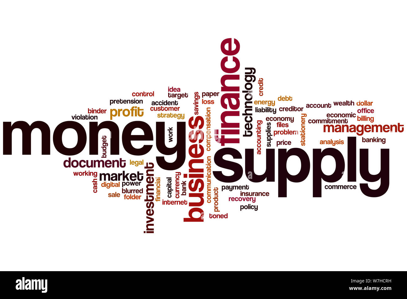 Money supply word cloud concept Stock Photo - Alamy