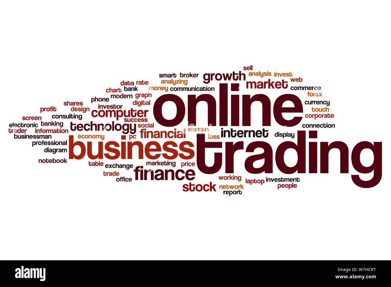 Online trading word cloud concept Stock Photo