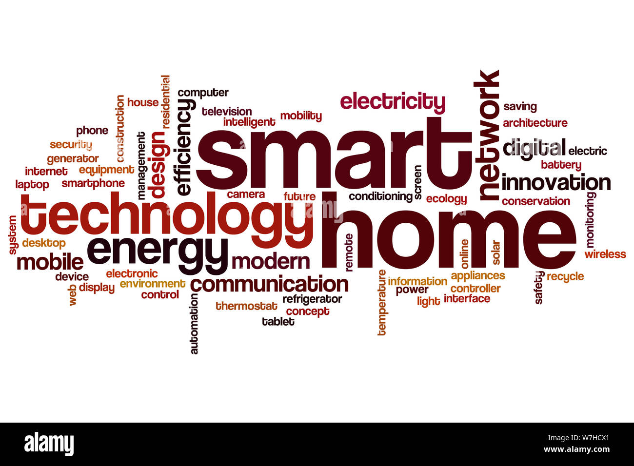 Smart home word cloud concept Stock Photo