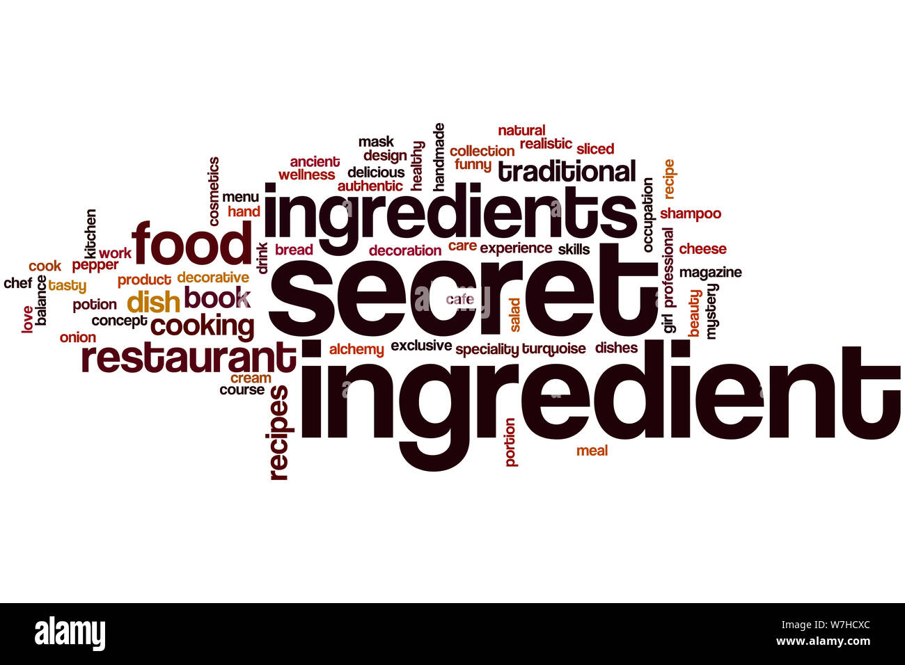 Secret ingredient word cloud concept Stock Photo Alamy