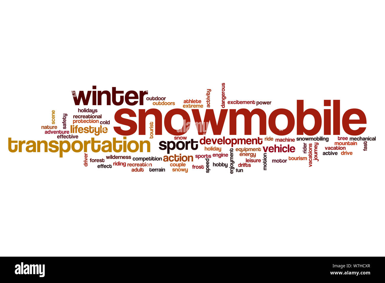 Snowmobile word cloud concept Stock Photo Alamy