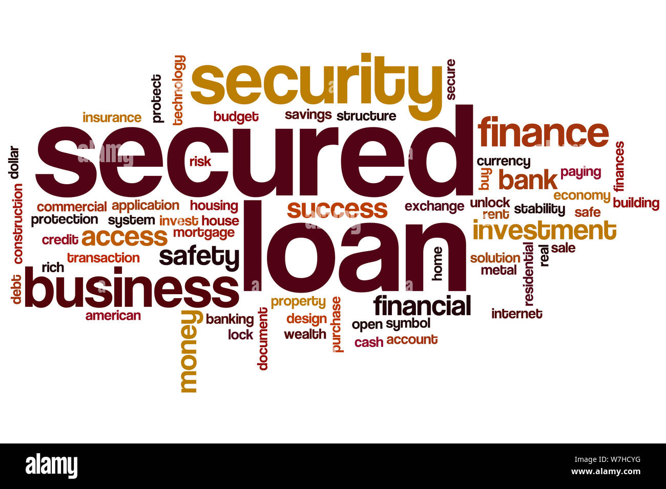 Secured loan word cloud concept Stock Photo