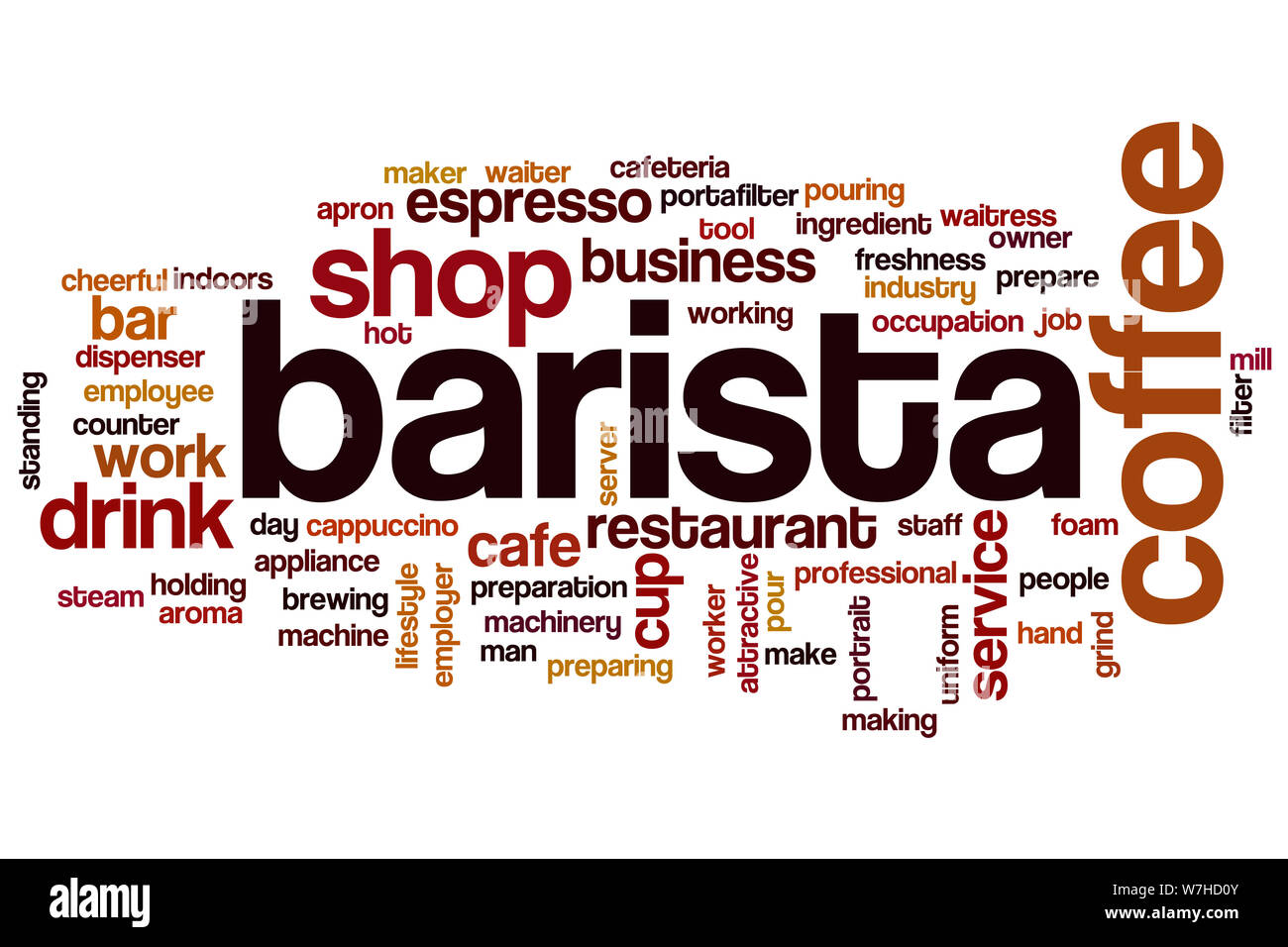 Barista word cloud concept Stock Photo Alamy