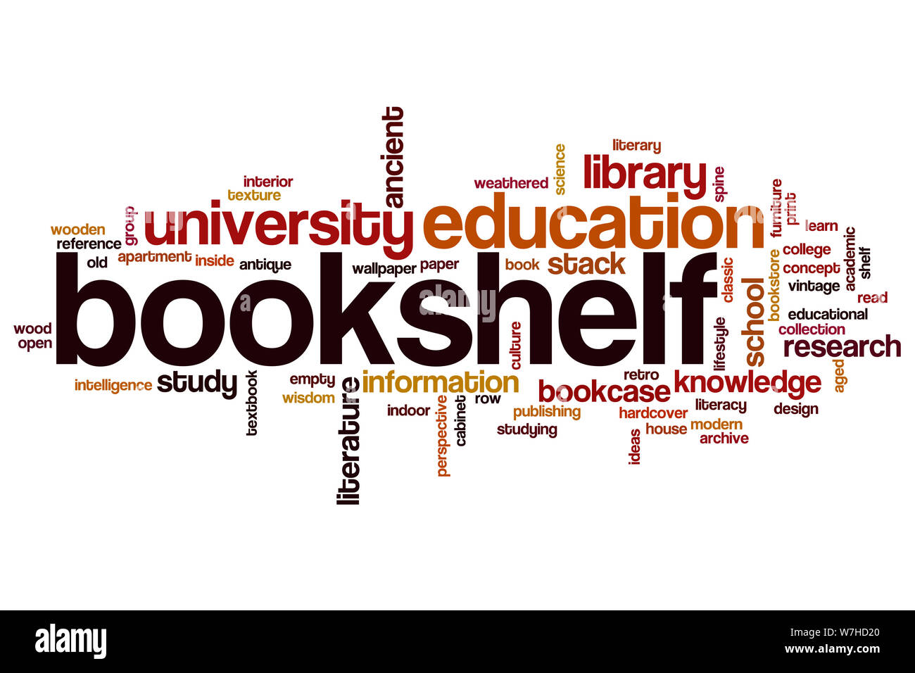 Bookshelf word cloud concept Stock Photo Alamy