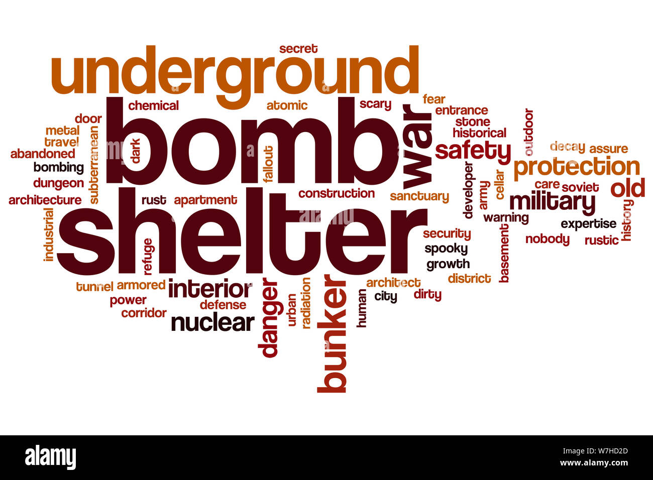 Bomb shelter word cloud concept Stock Photo