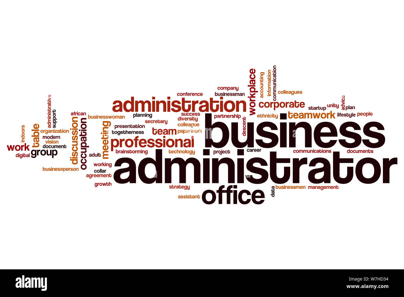 Business administrator word cloud concept Stock Photo Alamy