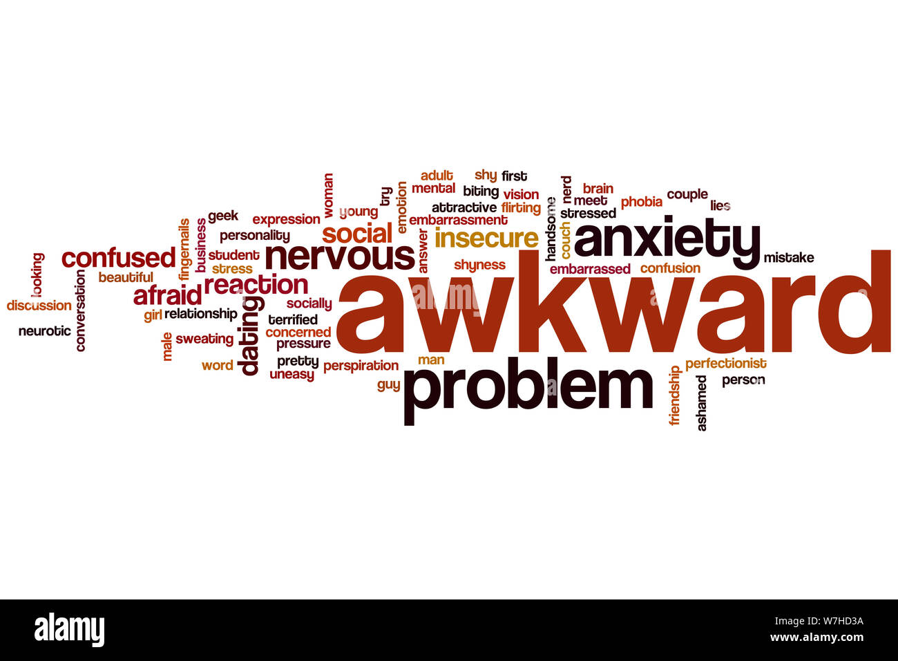 Awkward word cloud concept Stock Photo Alamy