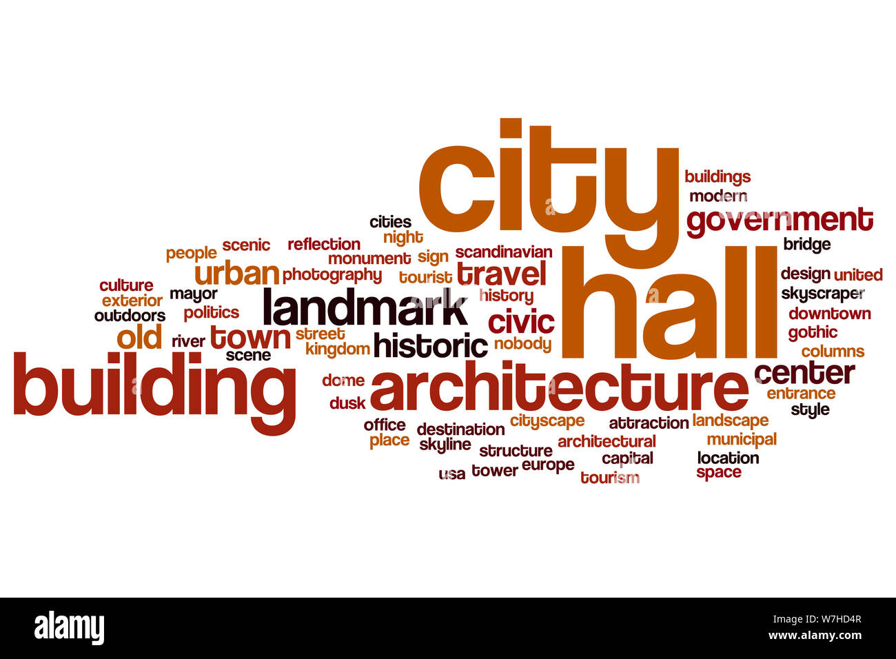 City hall word cloud concept Stock Photo