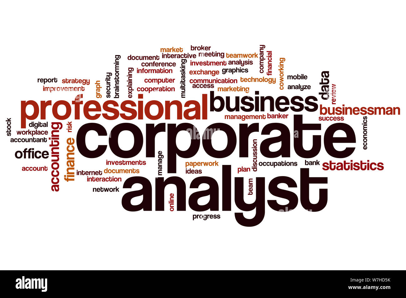 Corporate analyst word cloud concept Stock Photo