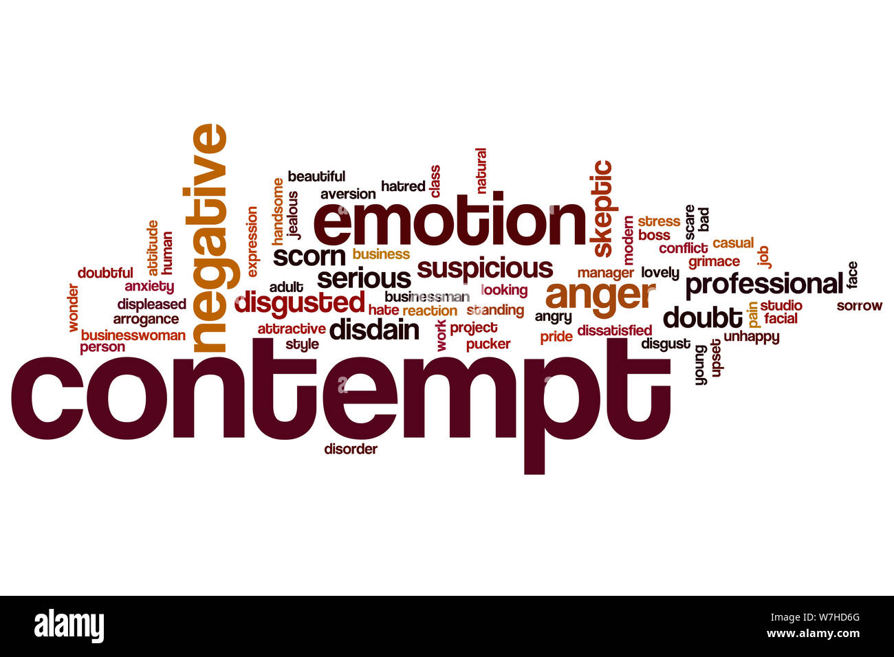 Contempt word cloud concept Stock Photo