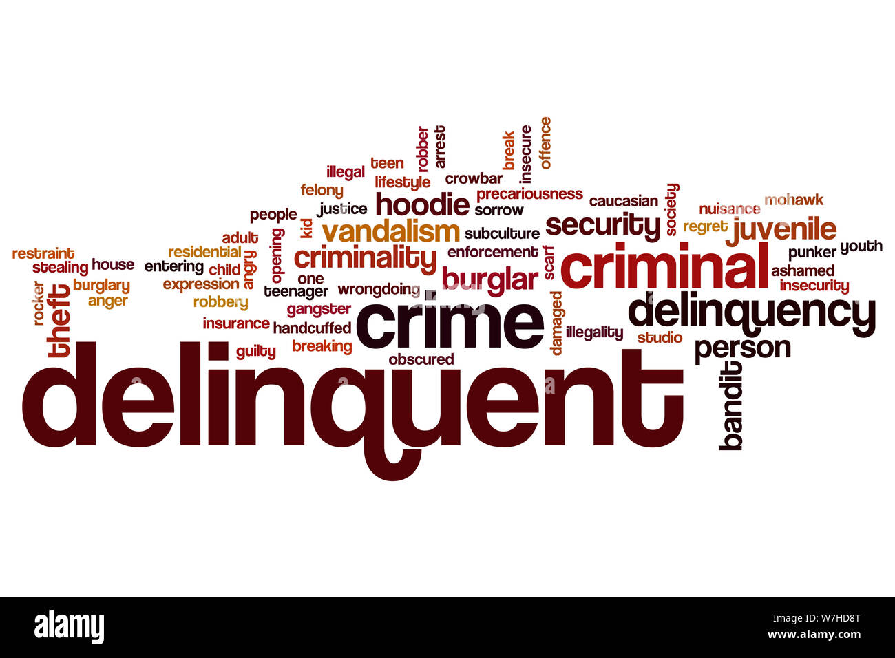 Delinquent word cloud concept Stock Photo