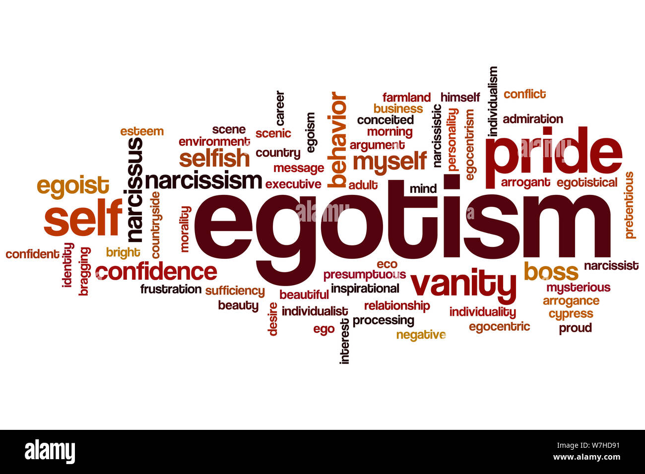 Egotism word cloud concept Stock Photo