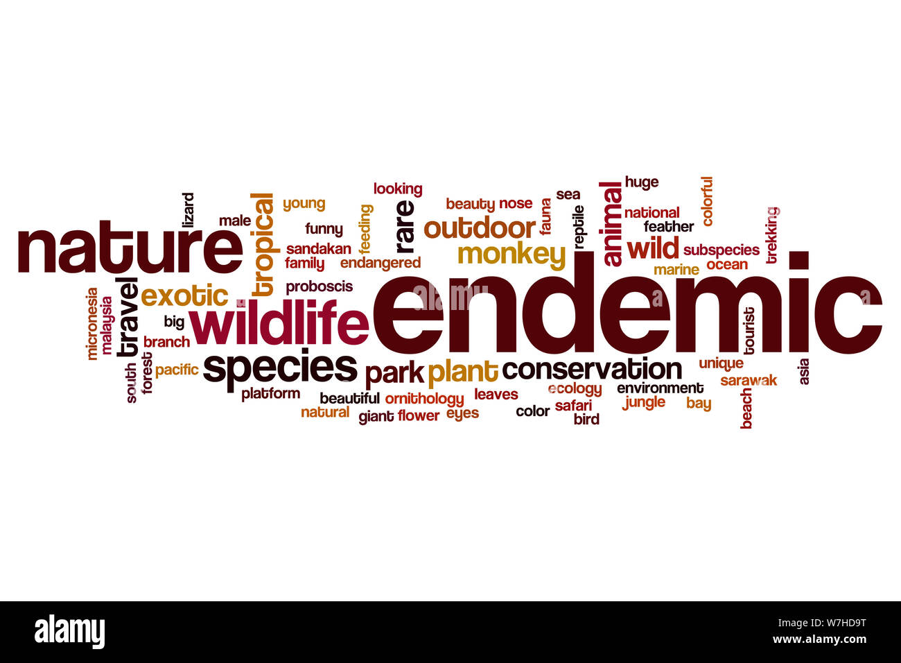 Endemic word cloud concept Stock Photo