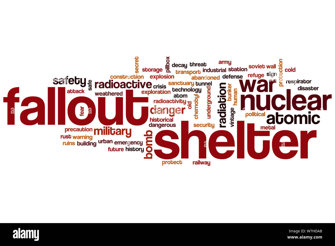 Fallout shelter word cloud concept Stock Photo