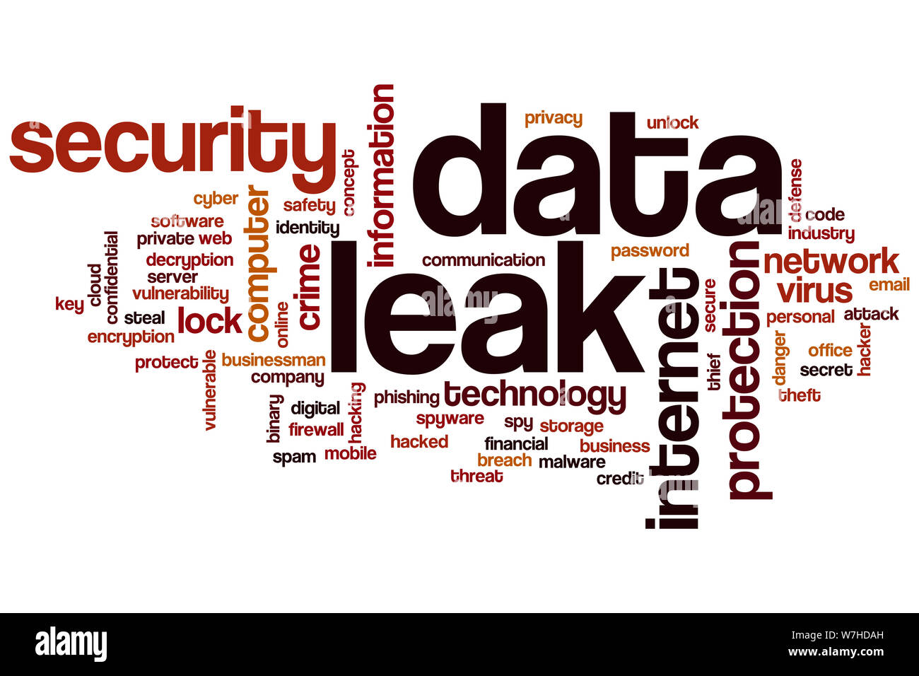 Data leak word cloud concept Stock Photo