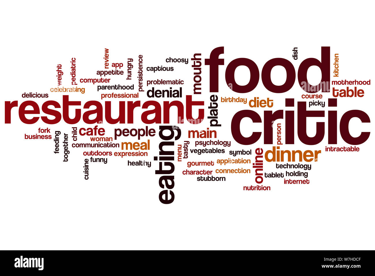 Food critic word cloud concept Stock Photo Alamy