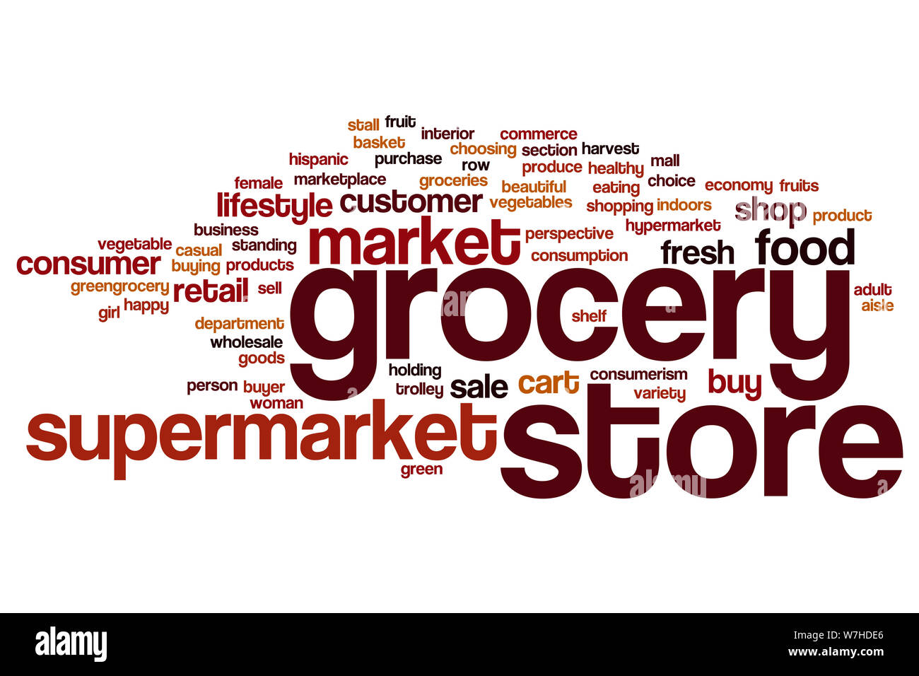 Grocery store word cloud concept Stock Photo - Alamy