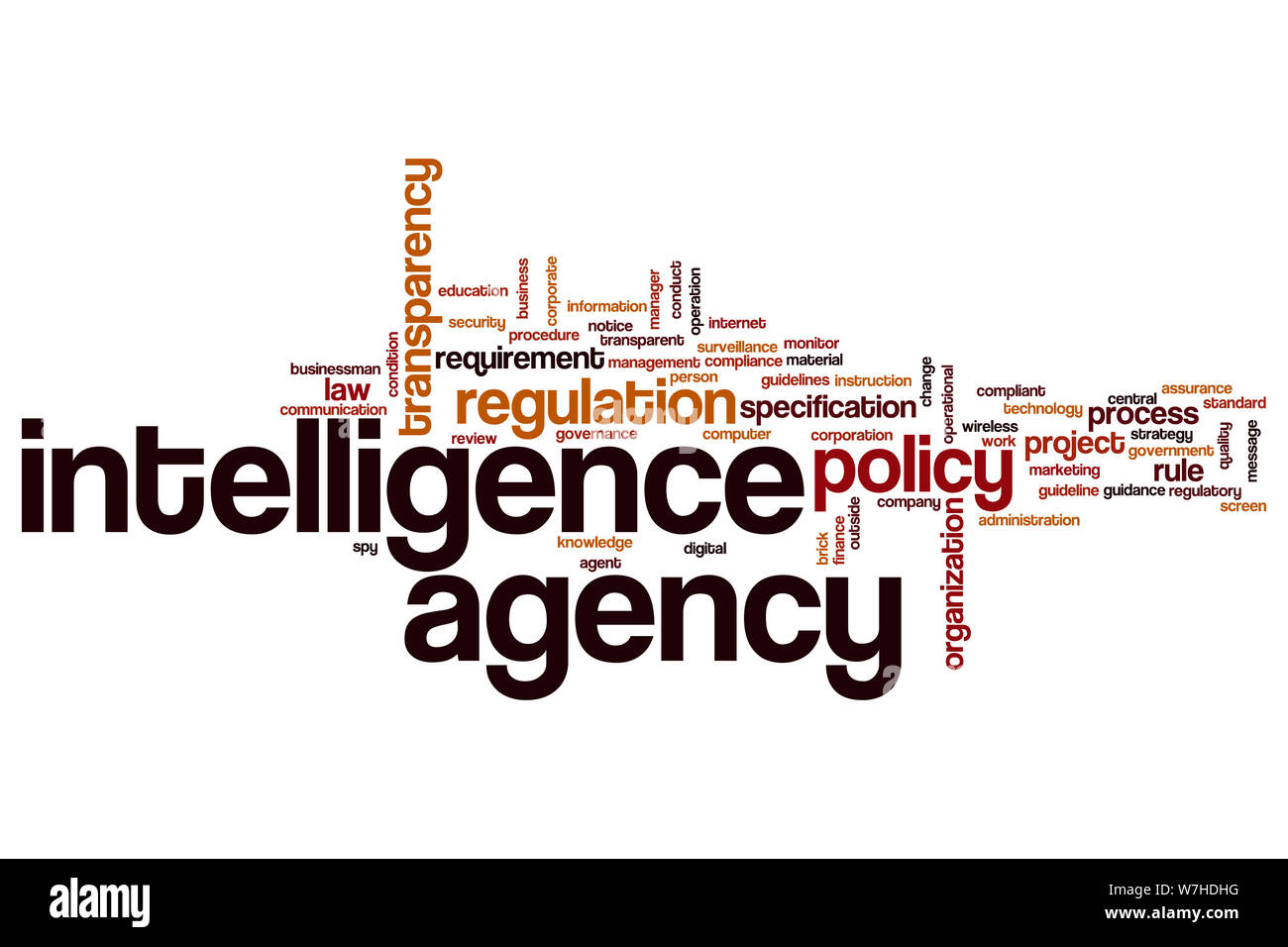 Intelligence agency word cloud concept Stock Photo