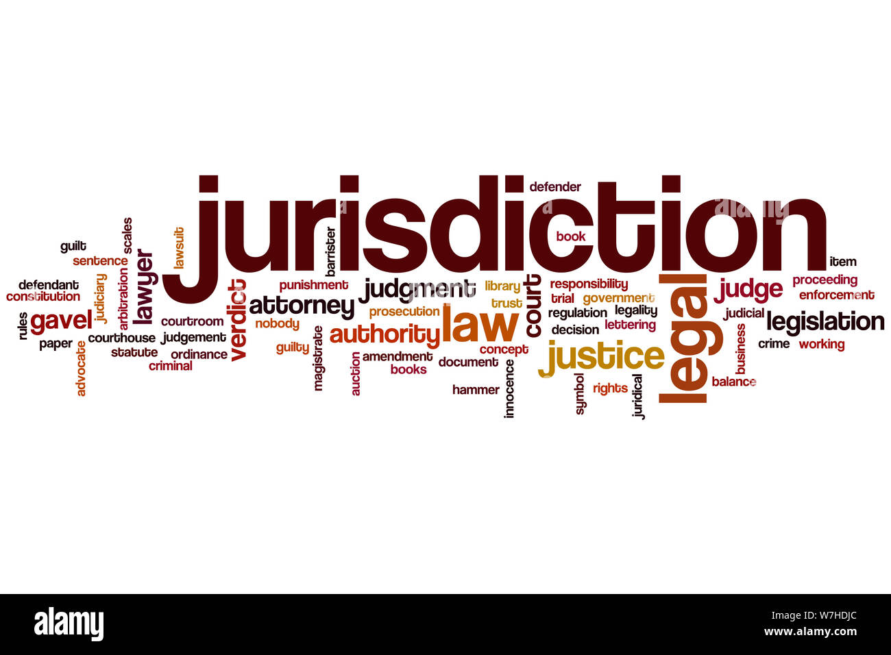 Jurisdiction word cloud concept Stock Photo Alamy