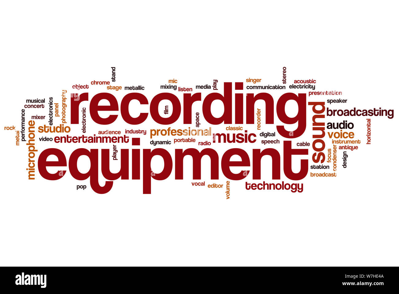 Recording equipment word cloud concept Stock Photo Alamy