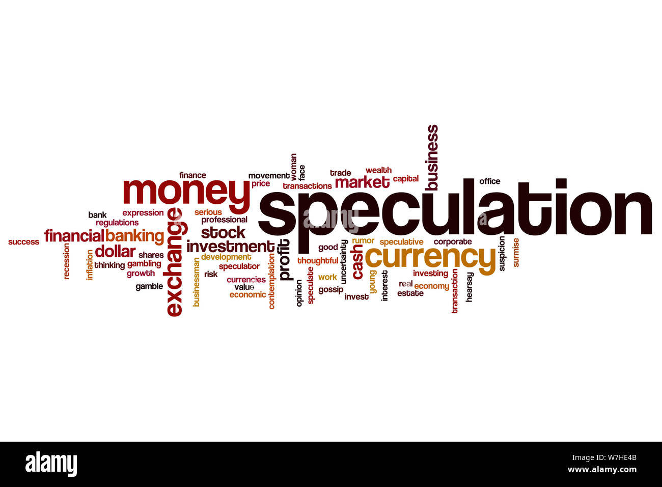 Speculation word cloud concept Stock Photo Alamy
