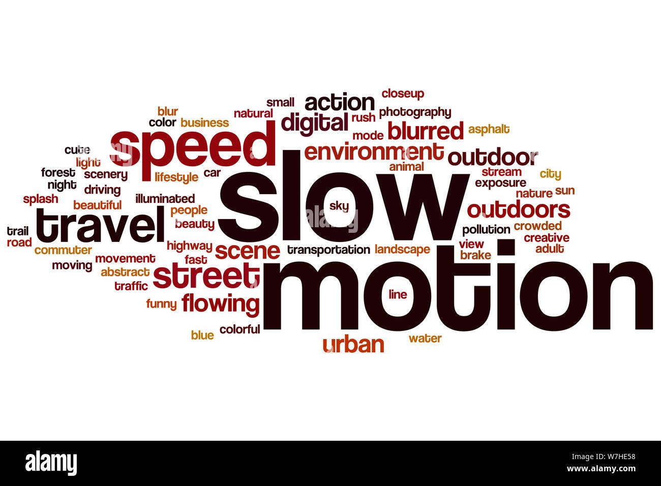 Slow motion word cloud concept Stock Photo