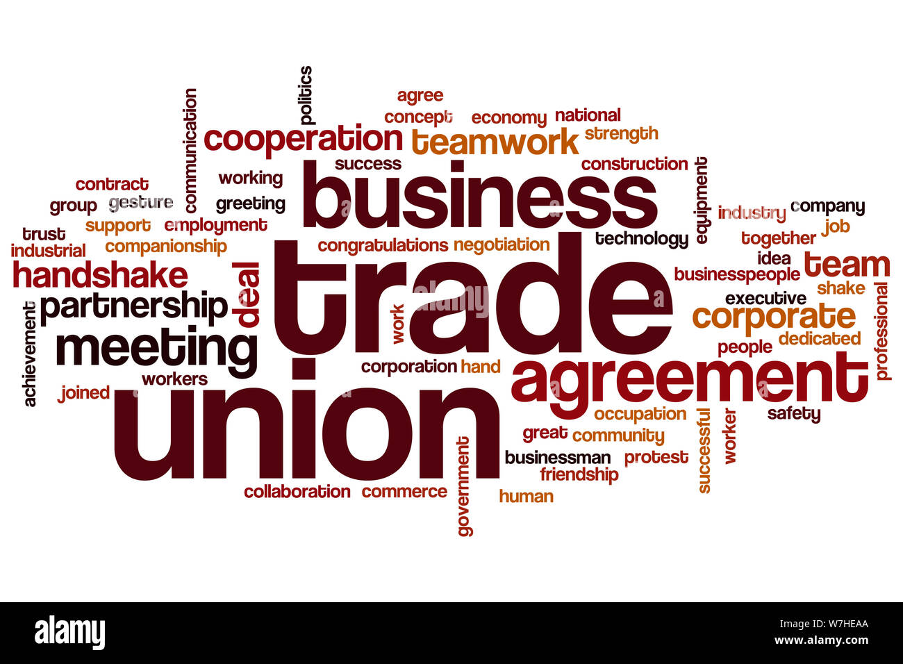 Trade union word cloud concept Stock Photo Alamy