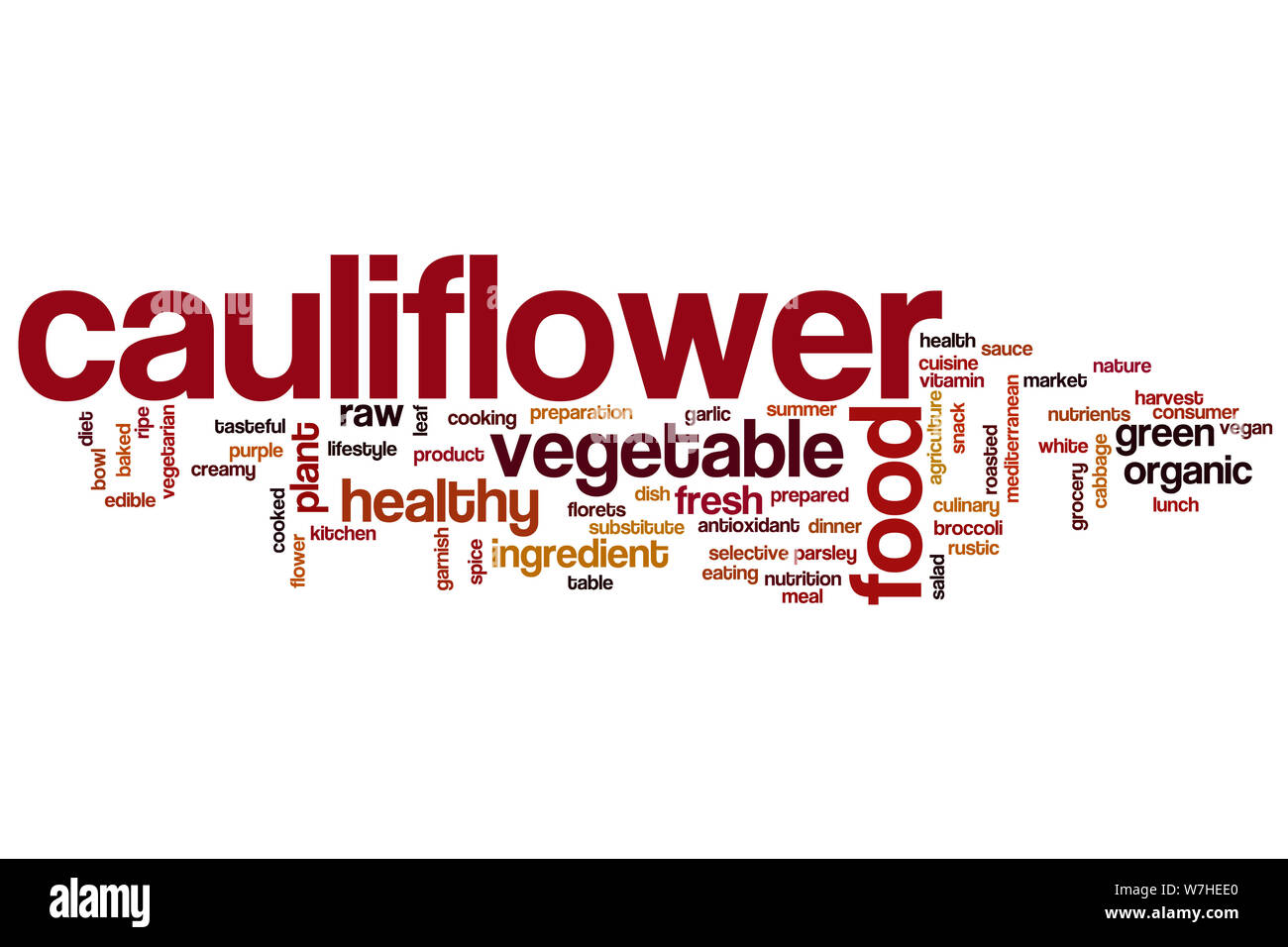Cauliflower word cloud concept Stock Photo - Alamy